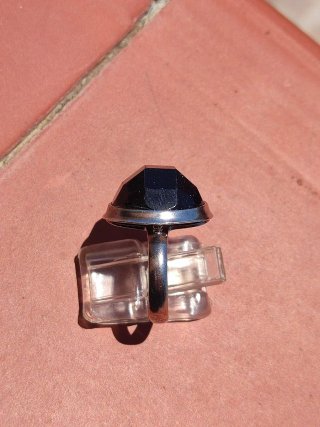 Anillo de plata con piedra aventurina azul