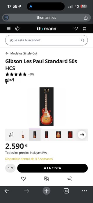 Guitarra Gibson Les Paul Standard 50s HCS