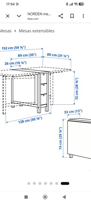 Tavolo pieghevole IKEA NORDEN in legno