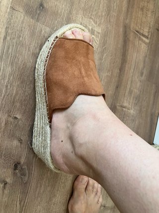 Sandalias cuña esparto marrón