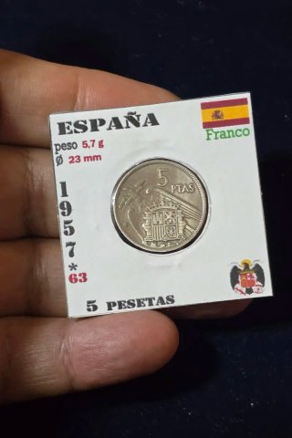 5 Pesetas Estado Español 1957 *63