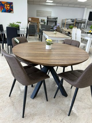 Mesa de Comedor Redonda Madera 120cm