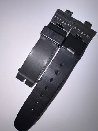 Correa original Bvlgari Negra caucho Titanio32mm