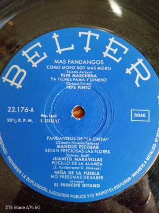 Vinilo Mas Fandangos Flamenco - 1975