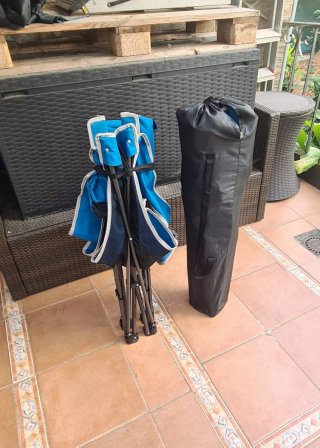 2 Silla tumbona plegable camping, camper