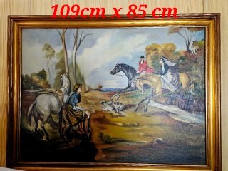 Cuadro Grande Caza a Caballo