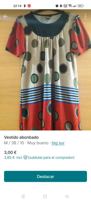Vestido BIG SUR lunares M/38/10