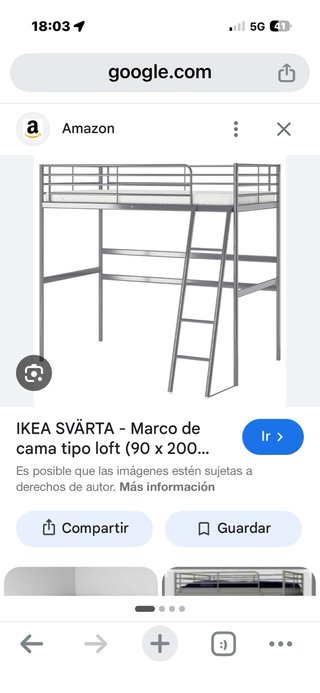 Estructura cama metálica y colchón Ikea