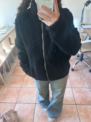 Chaqueta pelo negra H&M