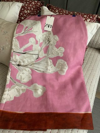 Falda Zara Estampada Rosa Talla L