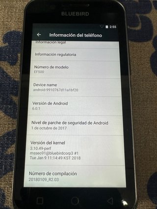 Teléfono Bluebird Android Negro