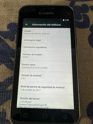 Teléfono Bluebird Android Negro