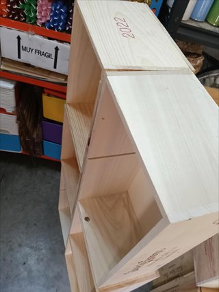 6 Scatole di legno impilabili per scaffali e armadi