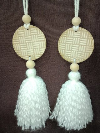 Colgantes Artesanales Madera y lana (2 uds)