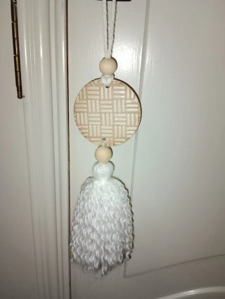 Colgantes Artesanales Madera y lana (2 uds)