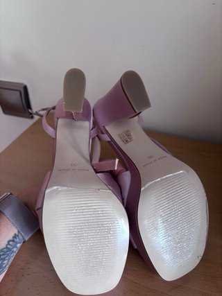 Sandalias tacón Silvia Navarro rosas