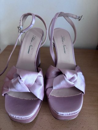 Sandalias tacón Silvia Navarro rosas