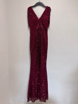 Vestido de fiesta lentejuelas rojo talla S