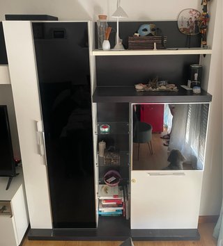 Mueble de salón moderno blanco y negro