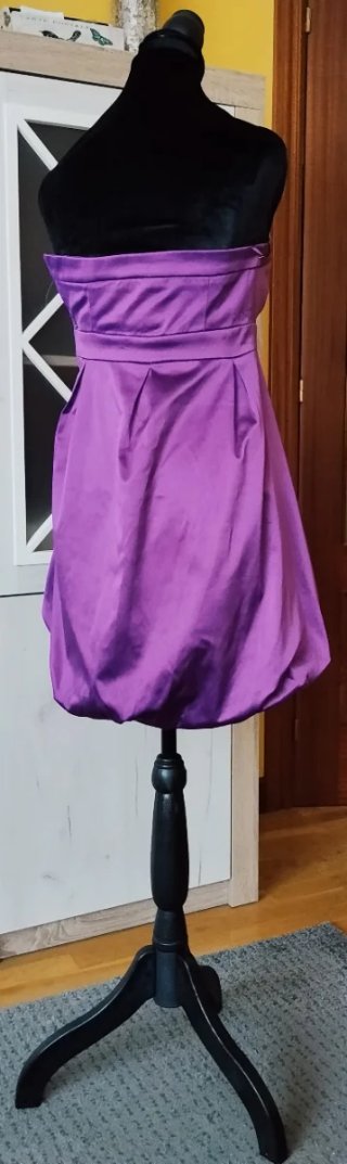 Vestido palabra de honor Blanco morado Talla S