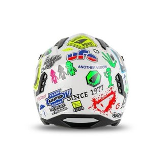 Casco Trail UFO Sheratan Grafic Blanco Decorado
