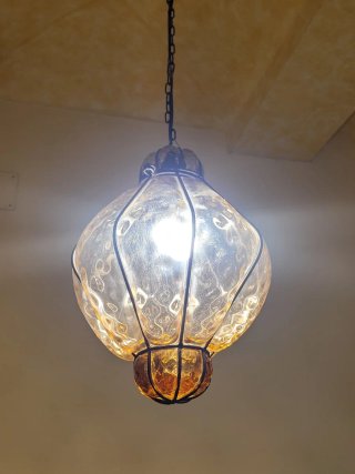 Lampada sospensione vetro soffiato di Murano