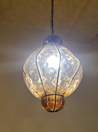 Lampada sospensione vetro soffiato di Murano