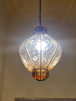 Lampada sospensione vetro soffiato di Murano
