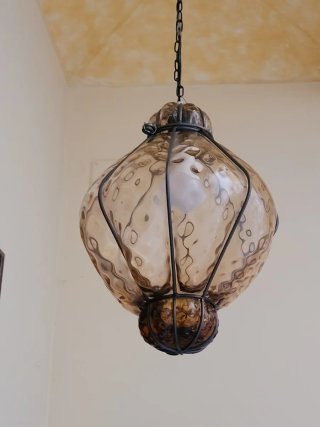Lampada sospensione vetro soffiato di Murano