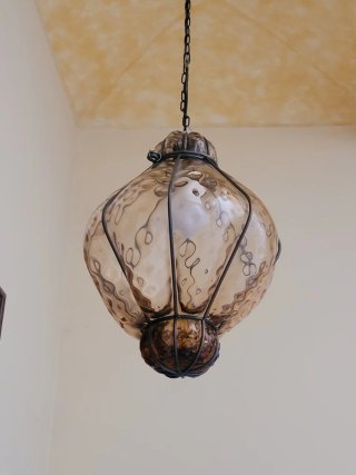 Lampada sospensione vetro soffiato di Murano