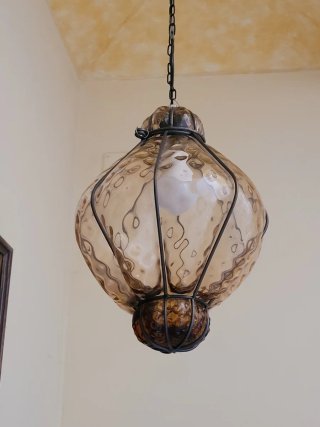 Lampada sospensione vetro soffiato di Murano