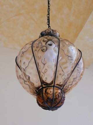 Lampada sospensione vetro soffiato di Murano