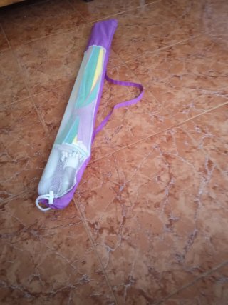 Sombrilla de playa multicolor con funda