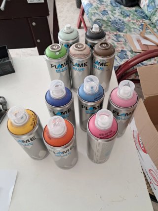 10 Spray Flame Blue Graffiti