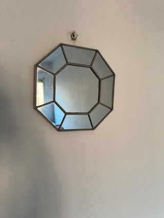 Espejo decorativo octogonal plateado
