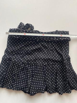 Zara falda pantalon volante negro lunares talla S