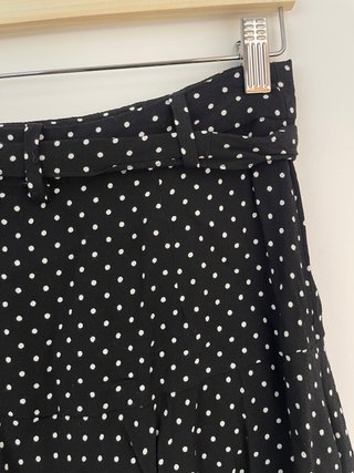 Zara falda pantalon volante negro lunares talla S