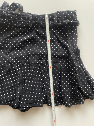 Zara falda pantalon volante negro lunares talla S
