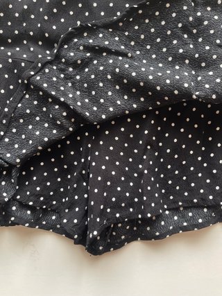 Zara falda pantalon volante negro lunares talla S