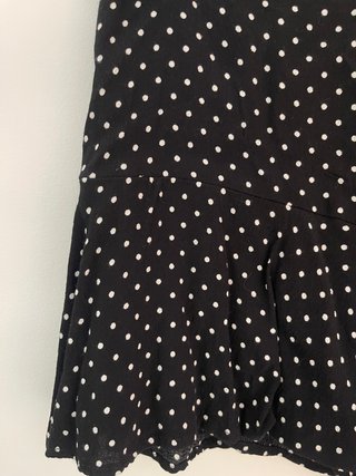 Zara falda pantalon volante negro lunares talla S