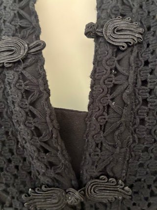 Vestido elegante crochet negro