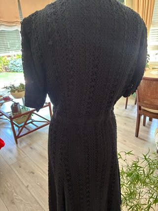 Vestido elegante crochet negro