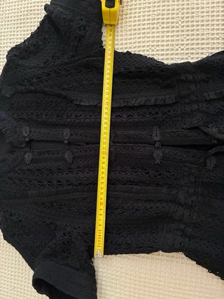 Vestido elegante crochet negro