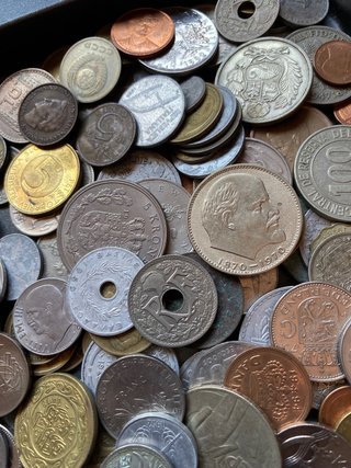 1 kg Monedas Extranjeras Variadas