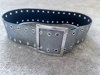 Cinturón ancho mujer gris plateado