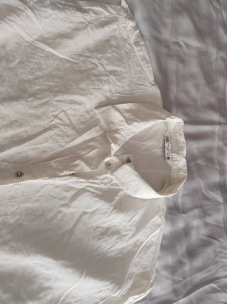Vestido marfil ZARA volantes talla única