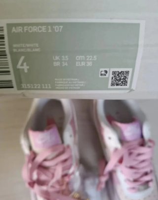 Nike Air Force 1 Rosa y Blanco Talla 36