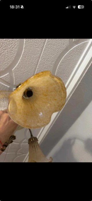 Lámpara de cristal y metal Corte Inglés