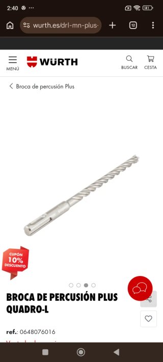 Brocas percusión NUEVAS wurth zebra long duration