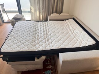 Sofá Cama Beige Tela
